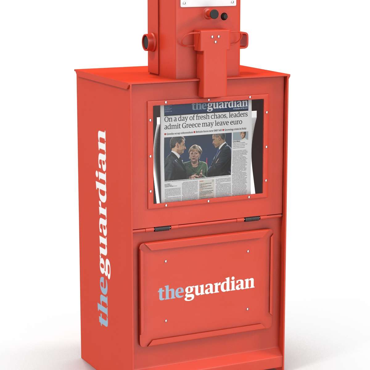 3D model Classic Newspaper Box Red