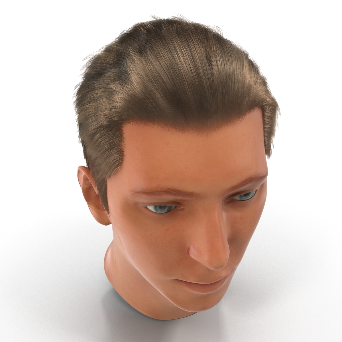 3D Male Head with Hair 2