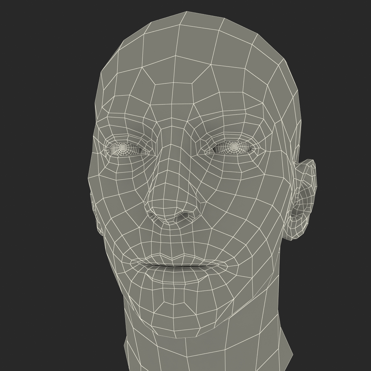 3D Male Head with Hair 2