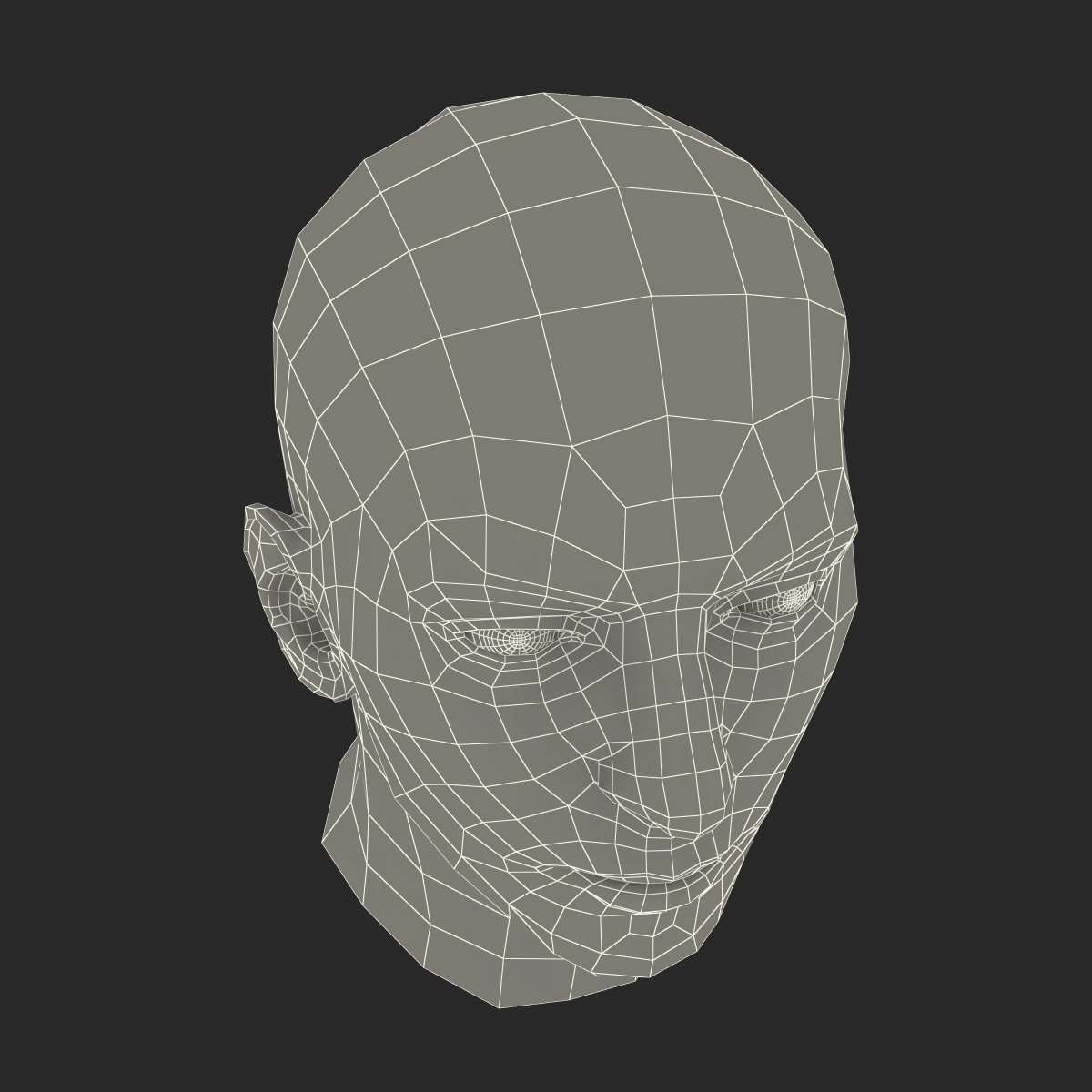 3D Male Head with Hair 2