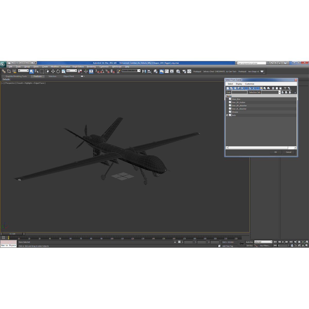 3D Unmanned Combat Air Vehicle MQ 9 Reaper UAV model