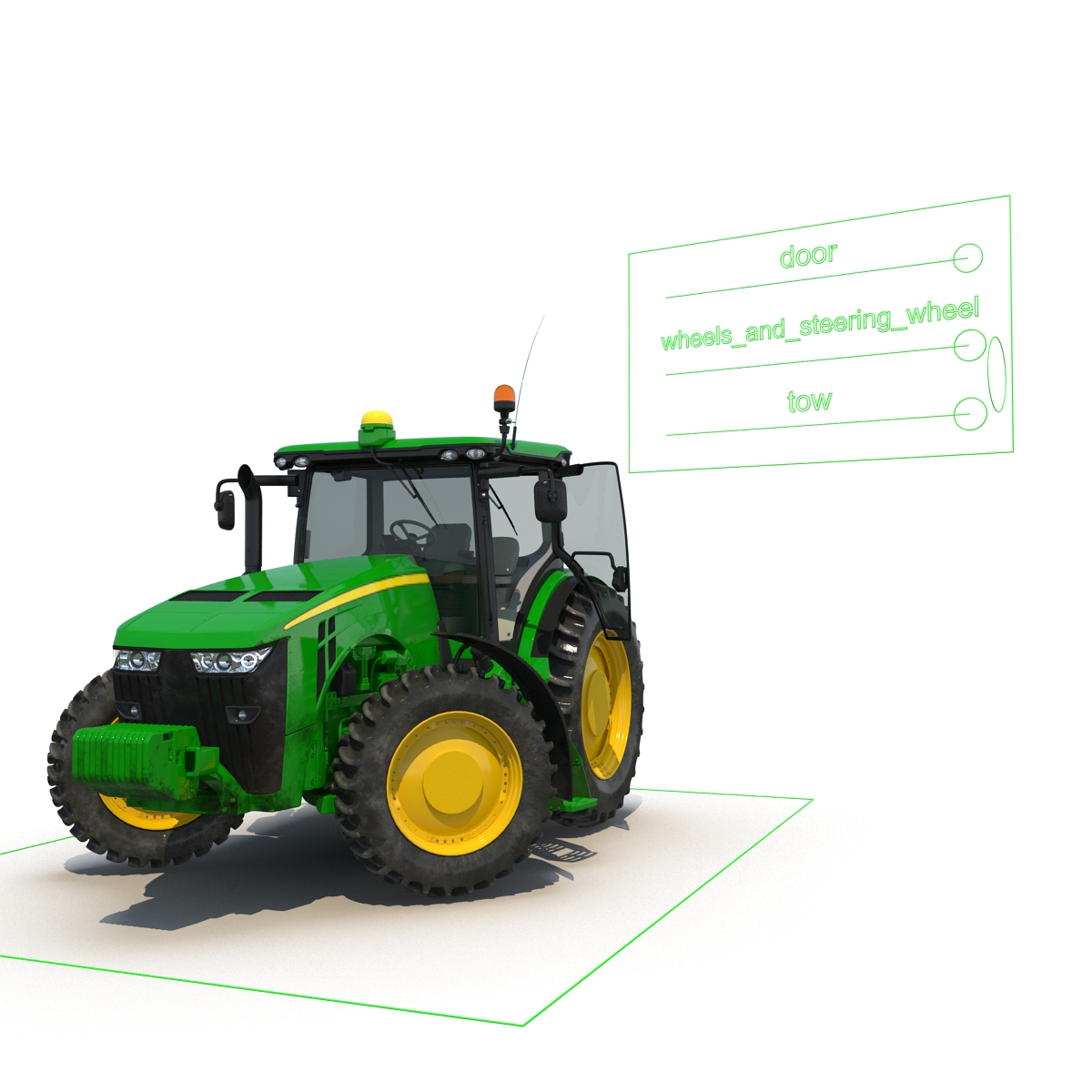 Tractor Generic 2 Rigged 3D model