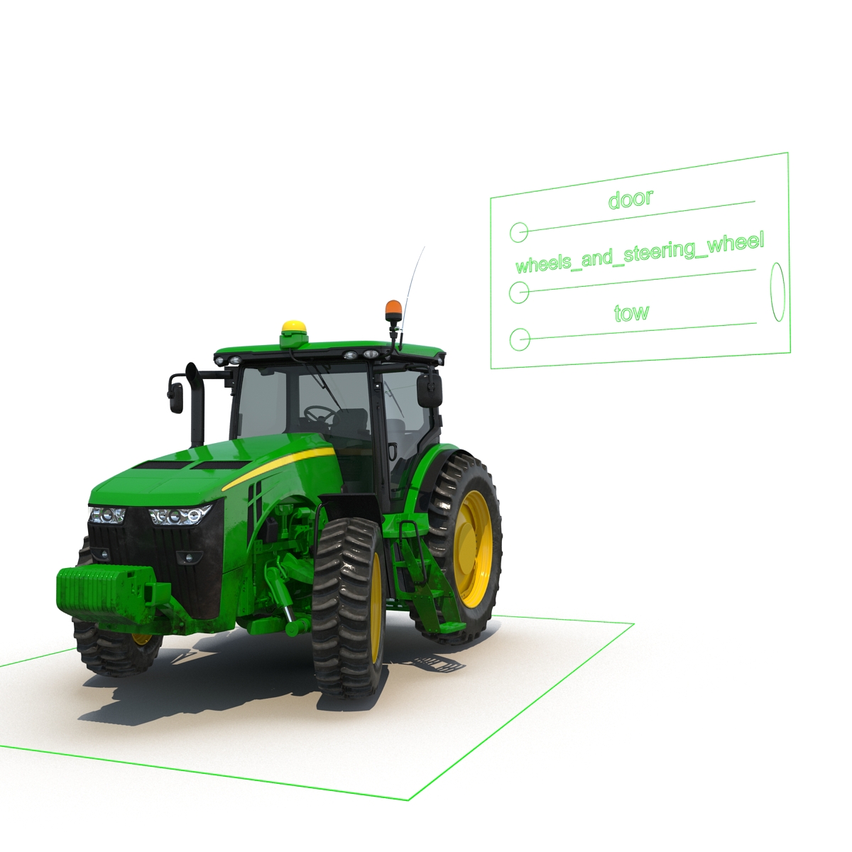 Tractor Generic 2 Rigged 3D model