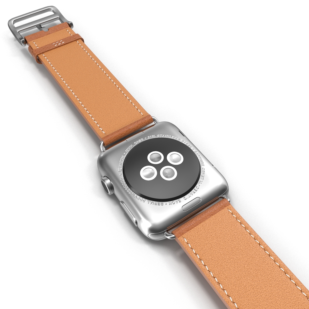 3D Apple Watch Hermes 42mm Stainless Steel Case 3