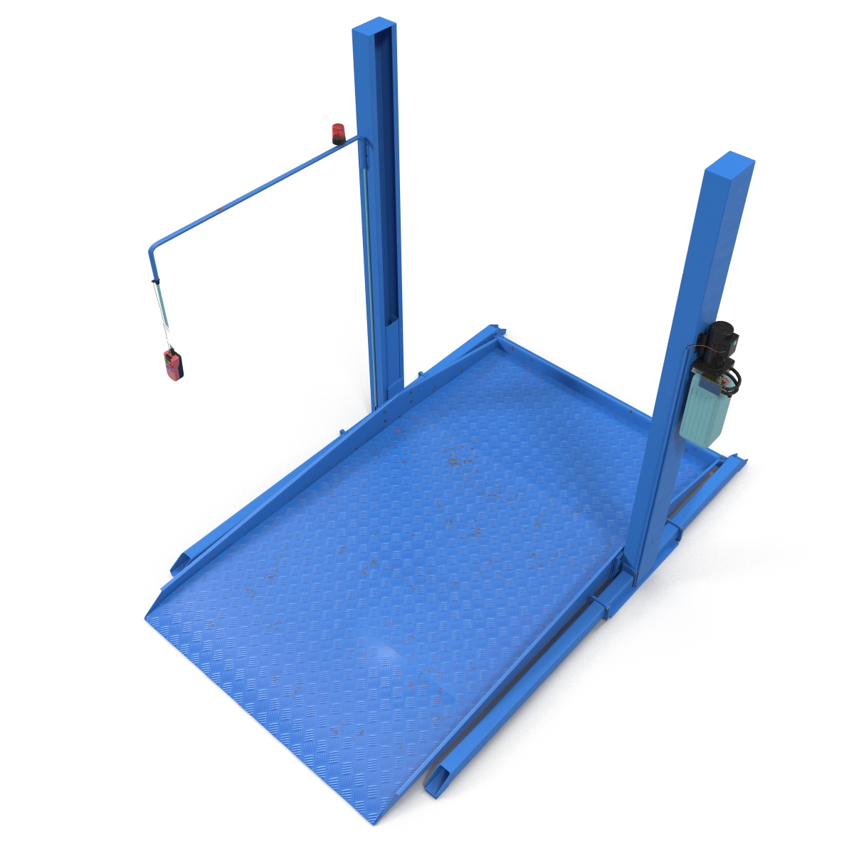 Two Post Parking Car Lift Rigged 3D