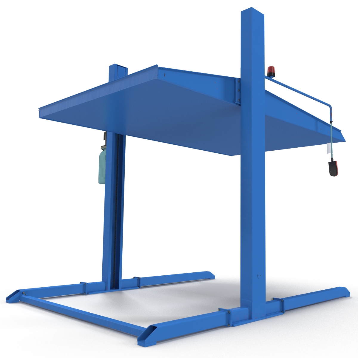 Two Post Parking Car Lift Rigged 3D