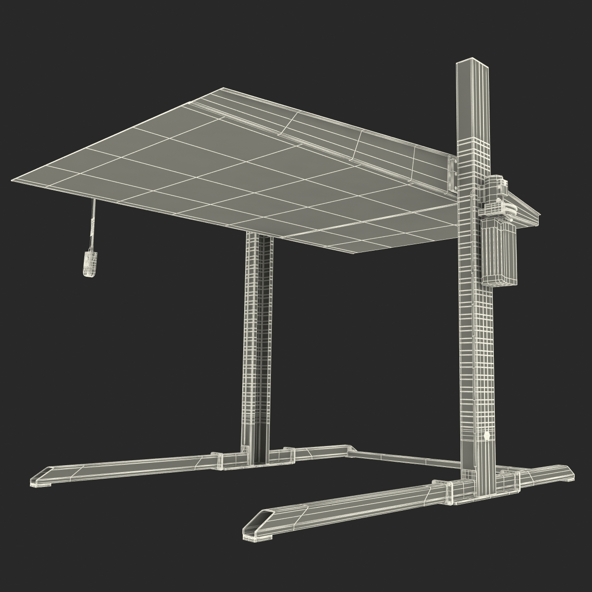 Two Post Parking Car Lift Rigged 3D