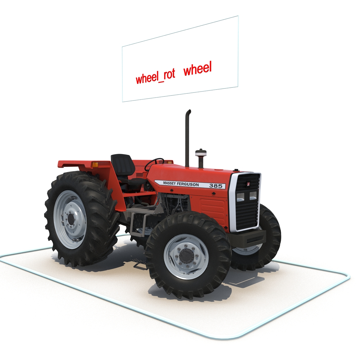 Tractor Massey Ferguson 385 Rigged 3D model