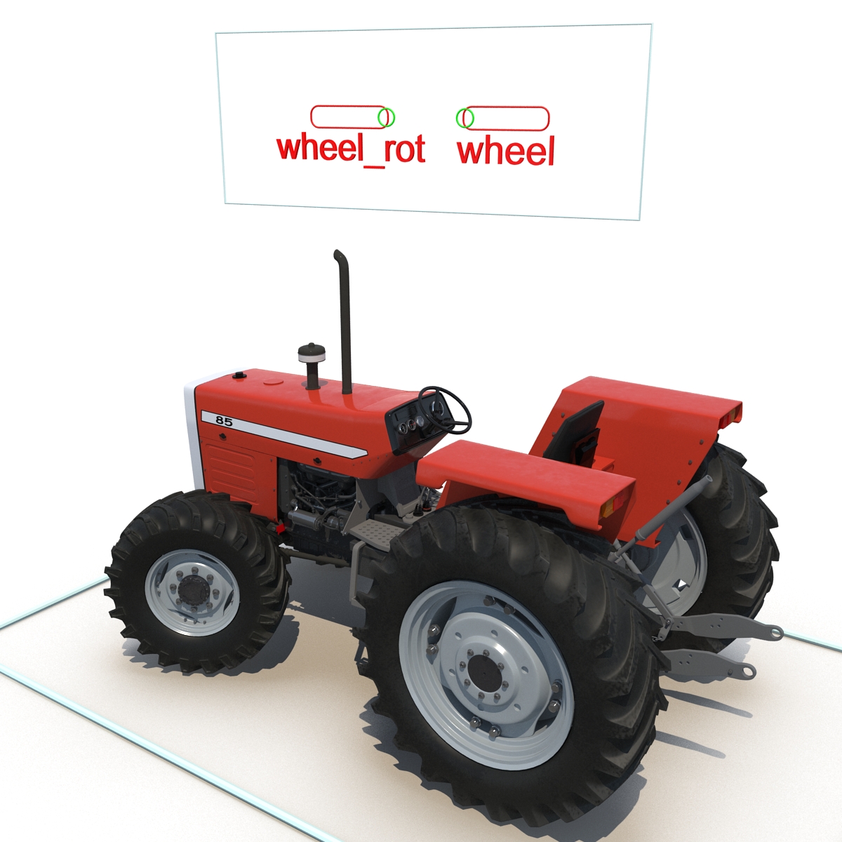 Tractor Generic 5 Rigged 3D model