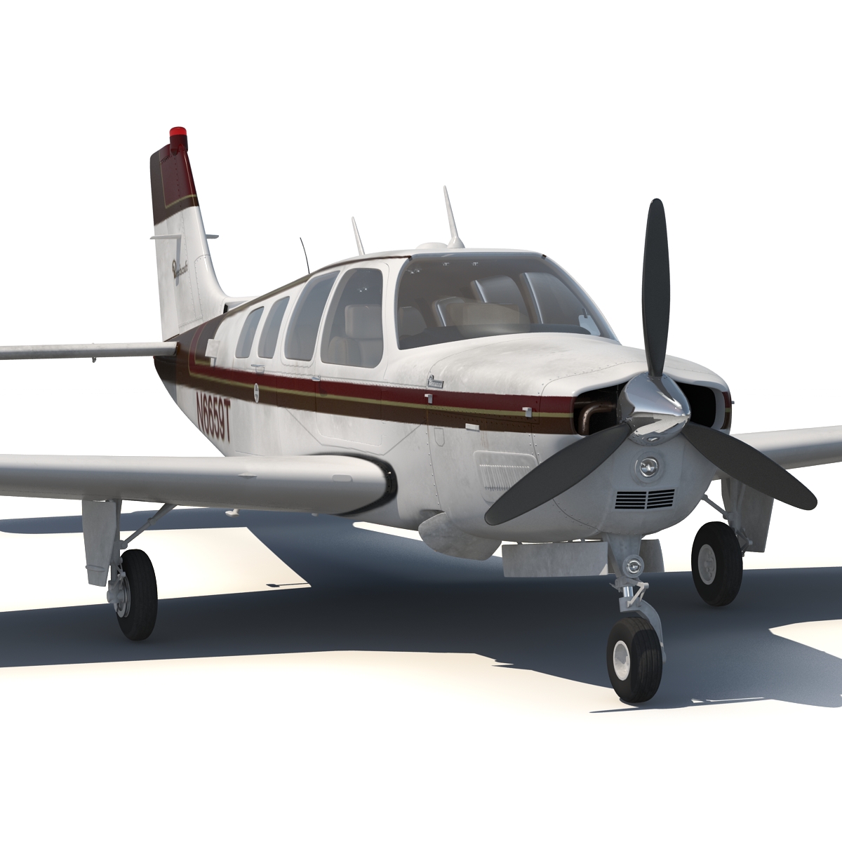 Beechcraft Bonanza 2 Rigged 3D