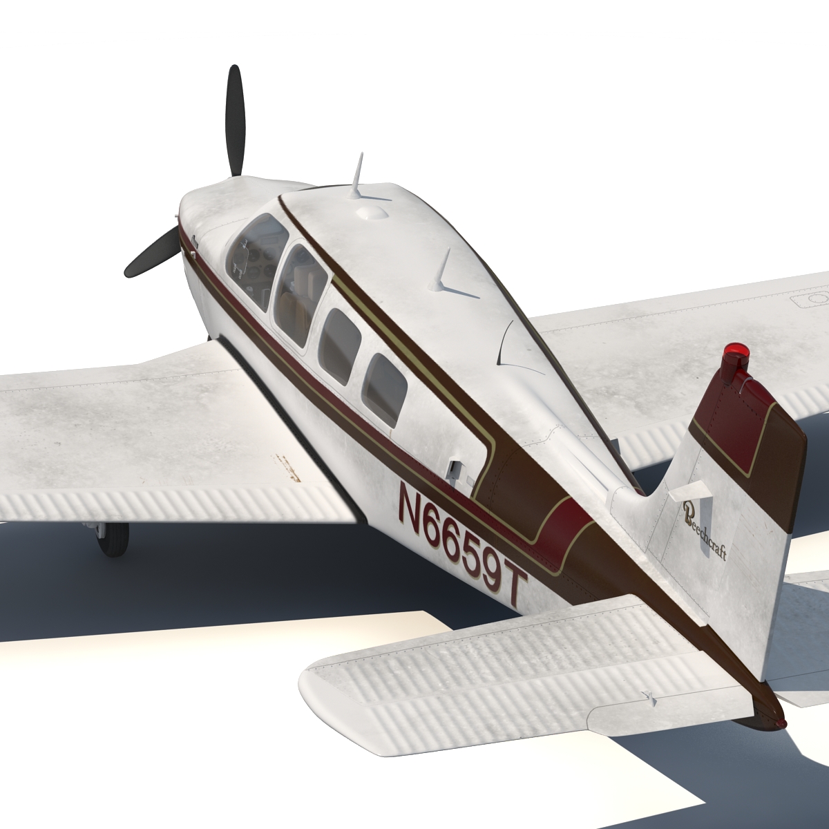 Beechcraft Bonanza 2 Rigged 3D