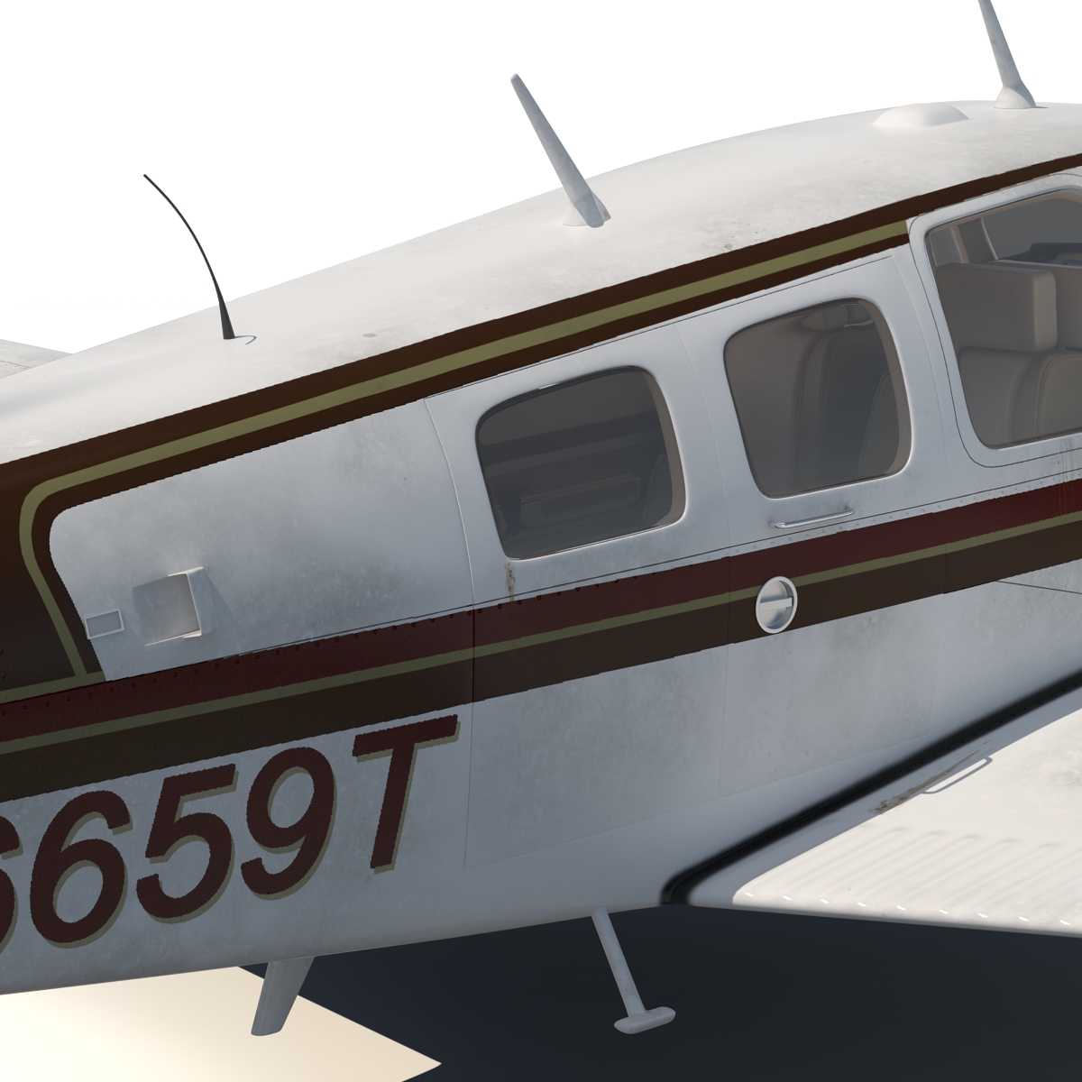 Beechcraft Bonanza 2 Rigged 3D