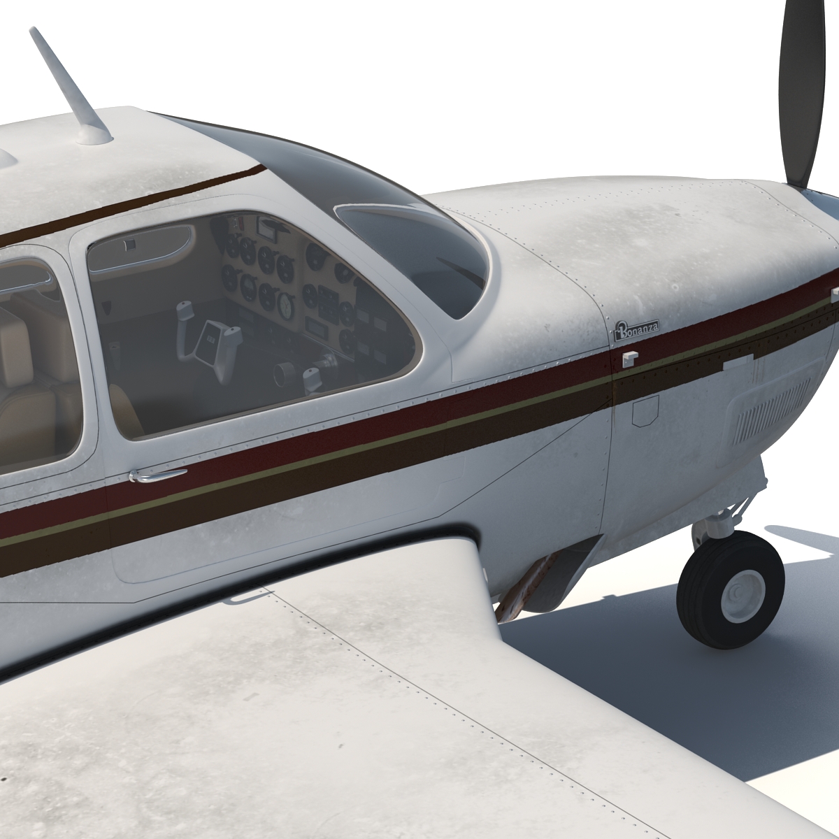 Beechcraft Bonanza 2 Rigged 3D