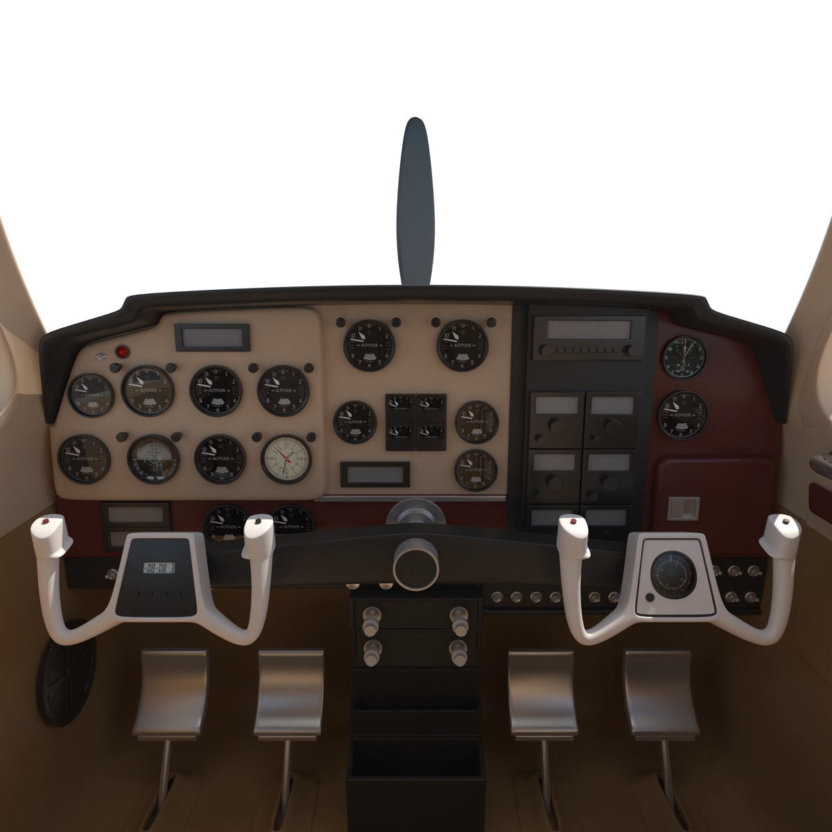 Beechcraft Bonanza 2 Rigged 3D