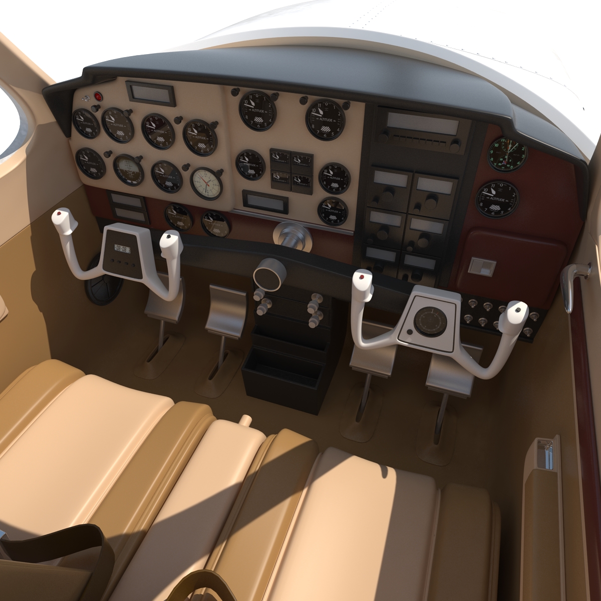 Beechcraft Bonanza 2 Rigged 3D