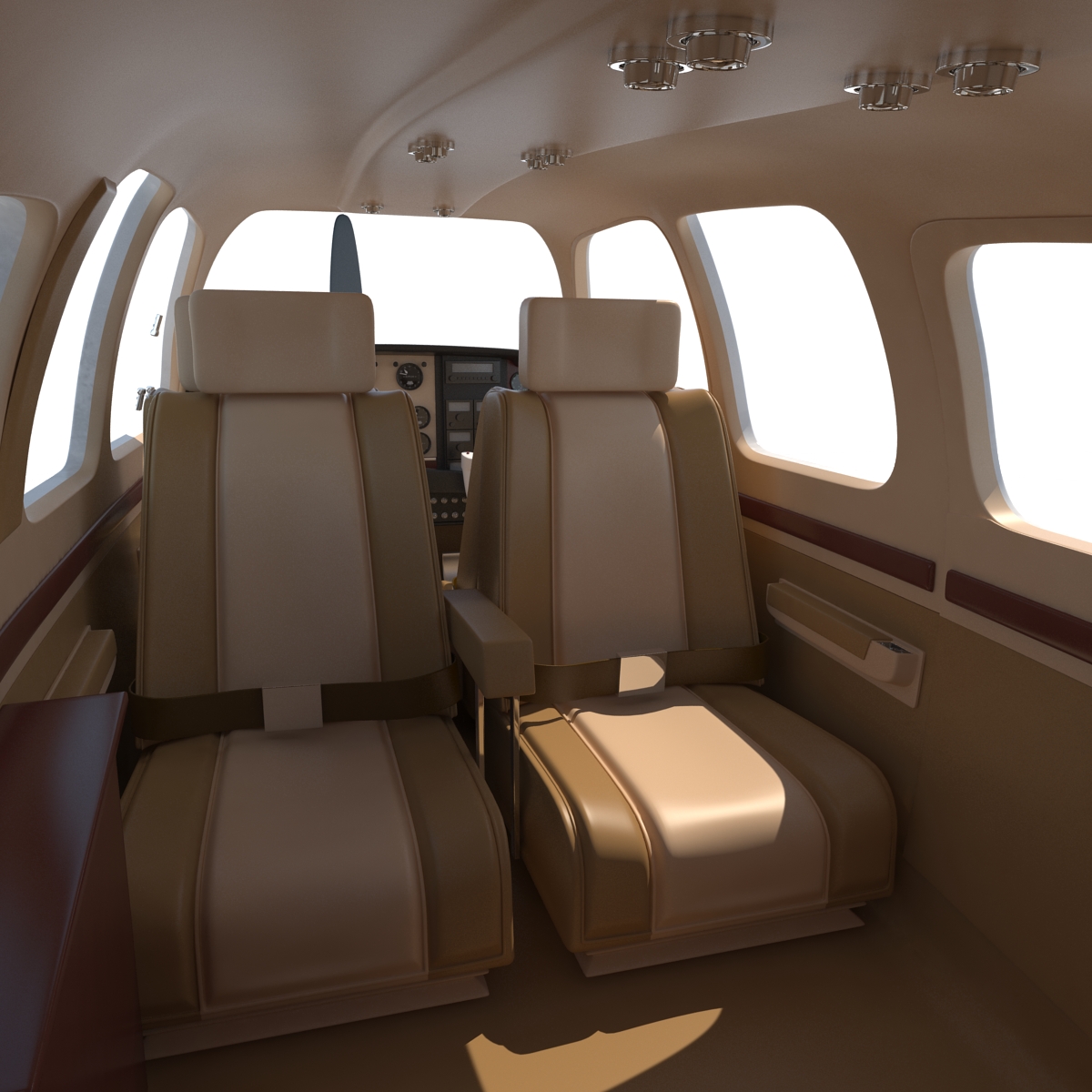 Beechcraft Bonanza 2 Rigged 3D