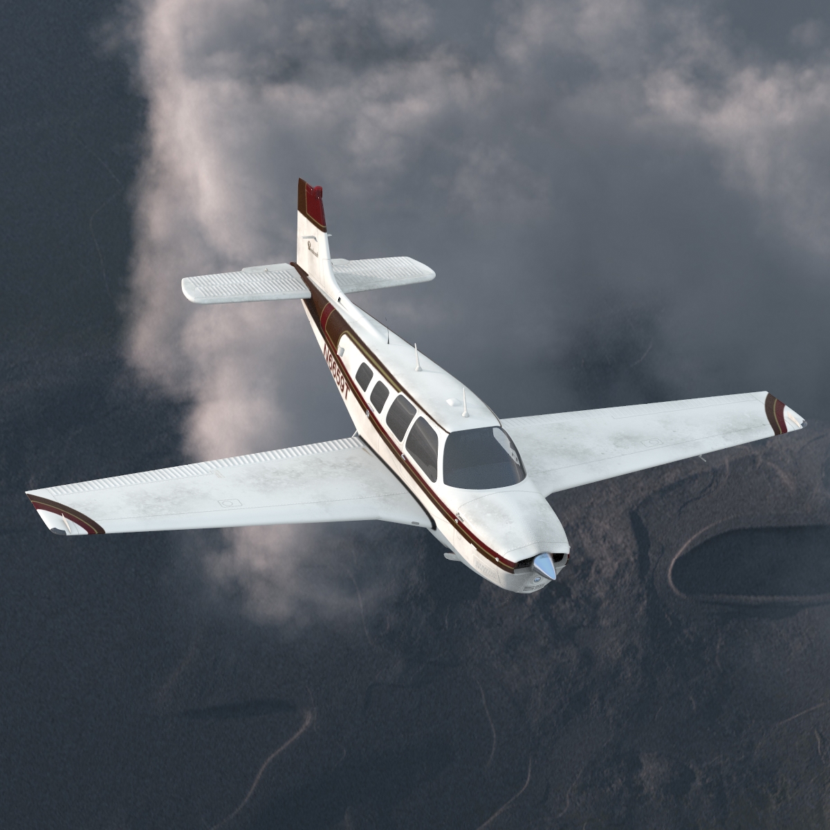 Beechcraft Bonanza 2 Rigged 3D