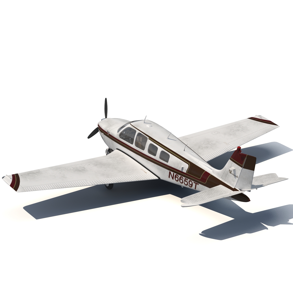 Beechcraft Bonanza 2 Rigged 3D