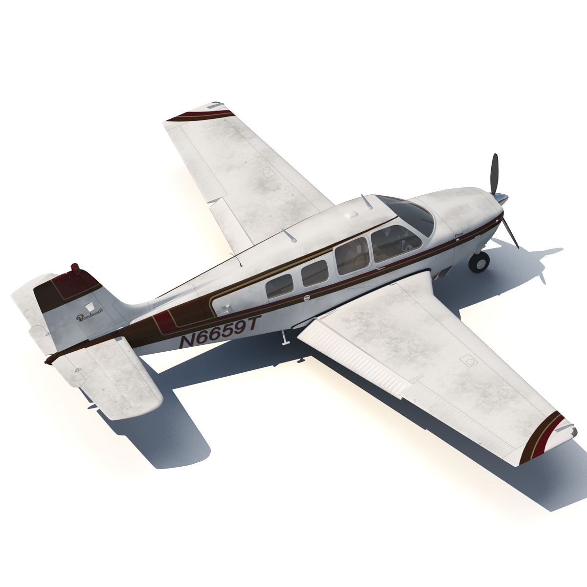 Beechcraft Bonanza 2 Rigged 3D