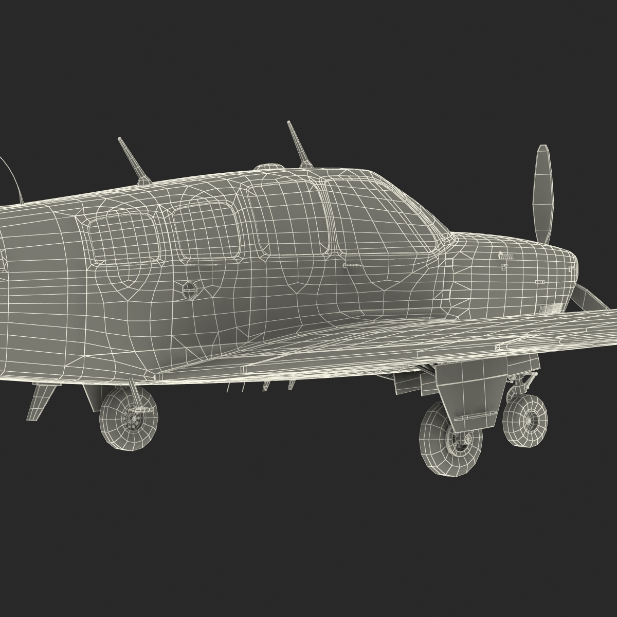 Beechcraft Bonanza 2 Rigged 3D