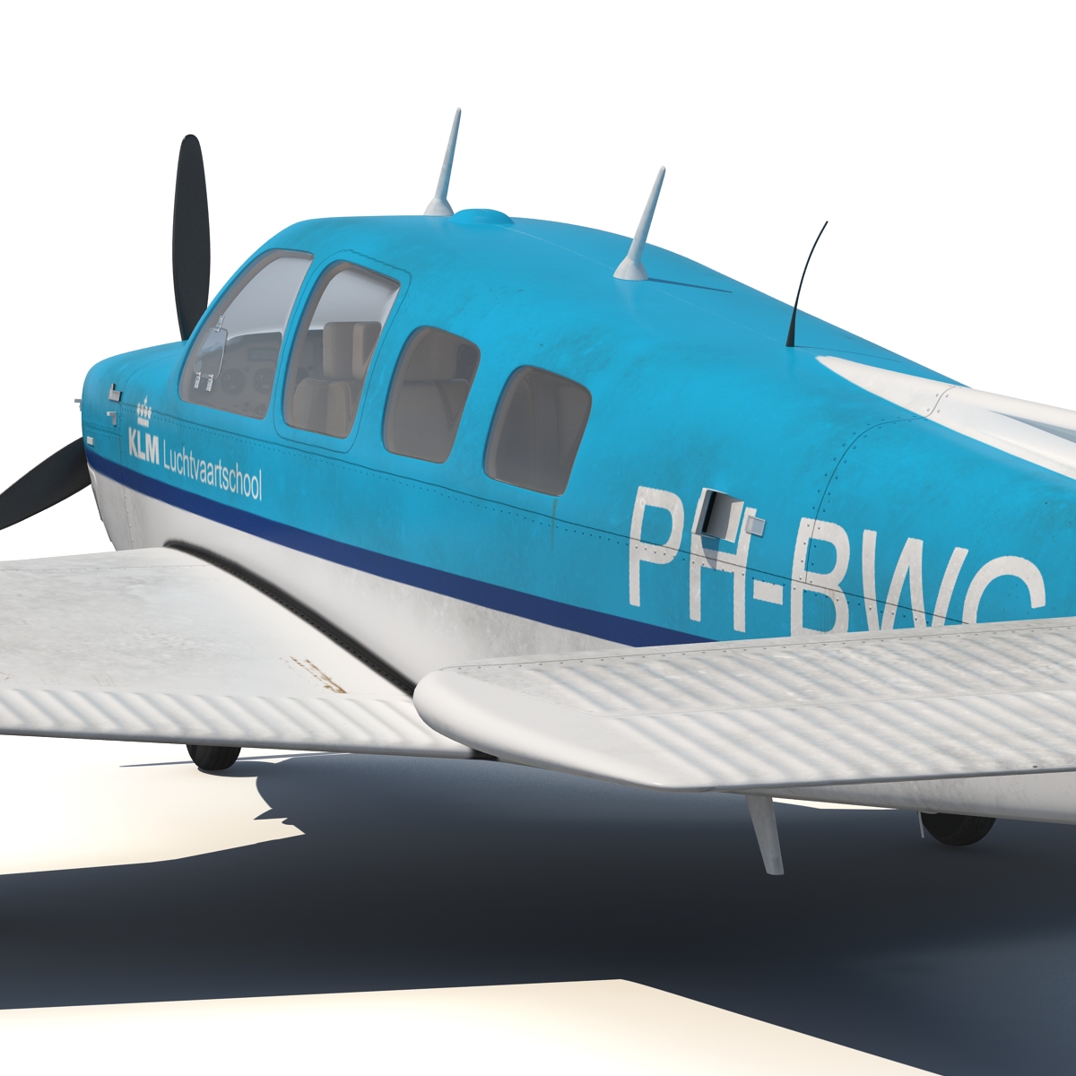 Beechcraft Bonanza 3 Rigged 3D