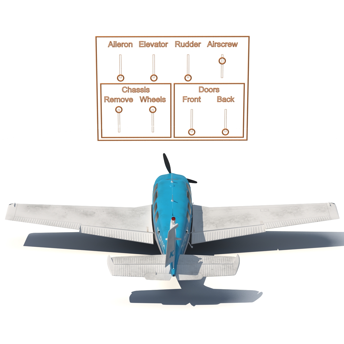 Beechcraft Bonanza 3 Rigged 3D