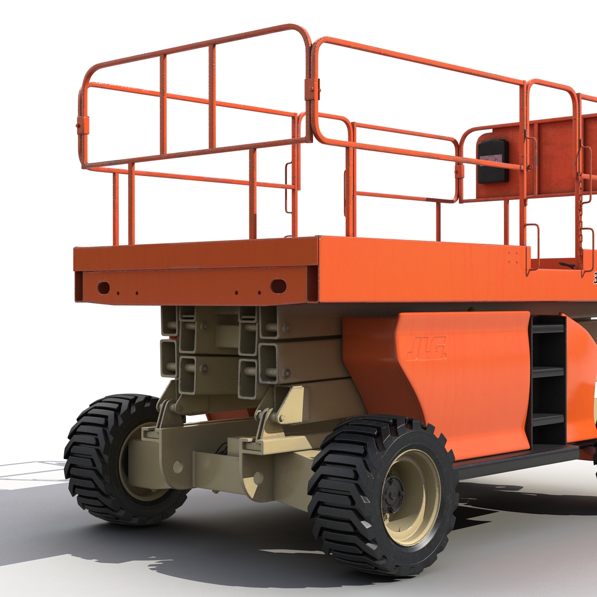 3D Engine Powered Scissor Lift JLG Rigged model