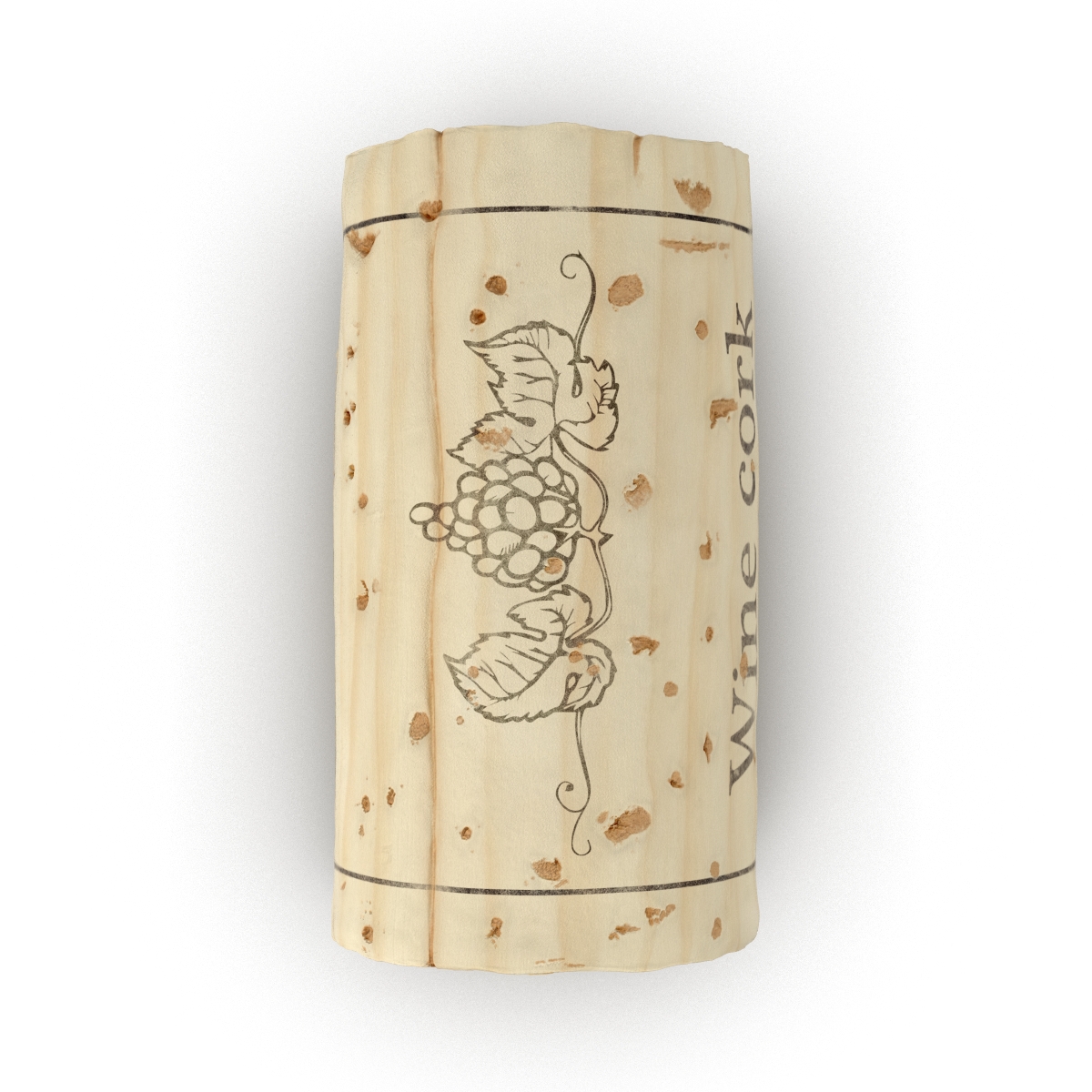 3D Used Wine Cork 2