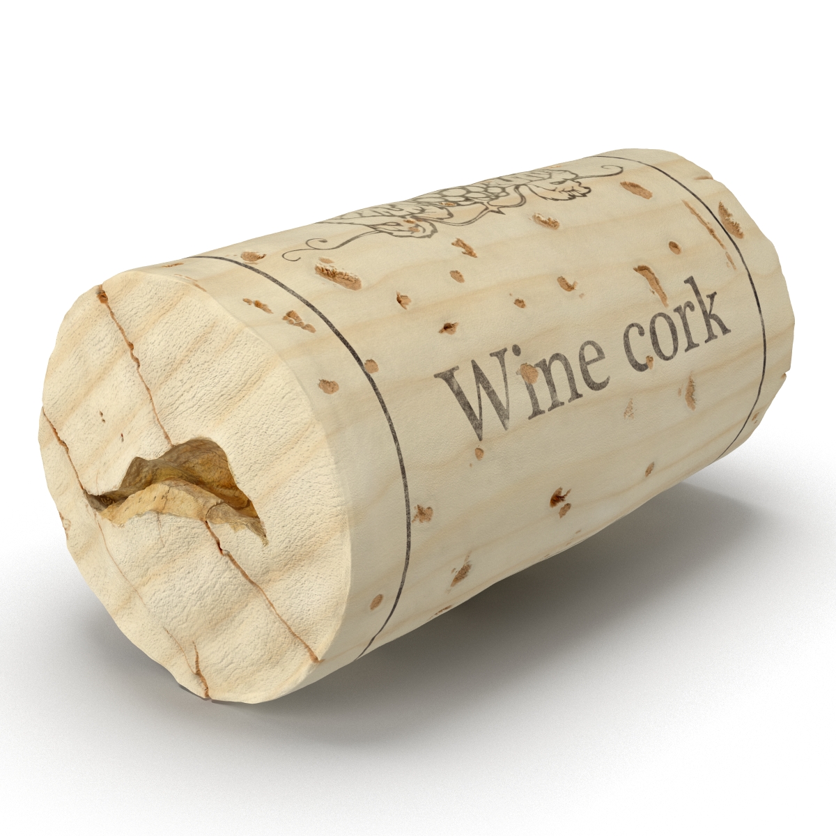 3D Used Wine Cork 2