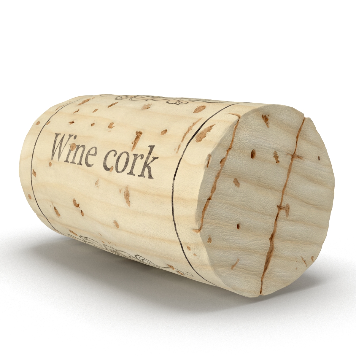 3D Used Wine Cork 2