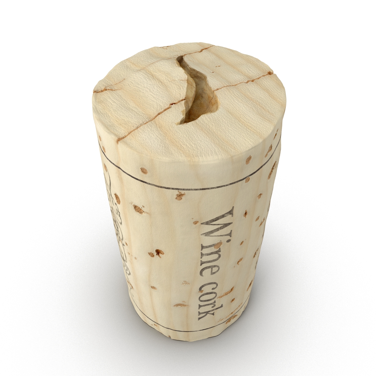 3D Used Wine Cork 2