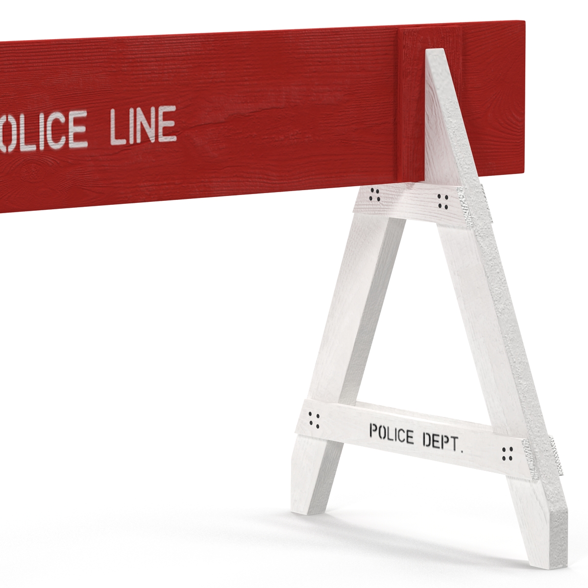 3D Police Road Wooden Barrier