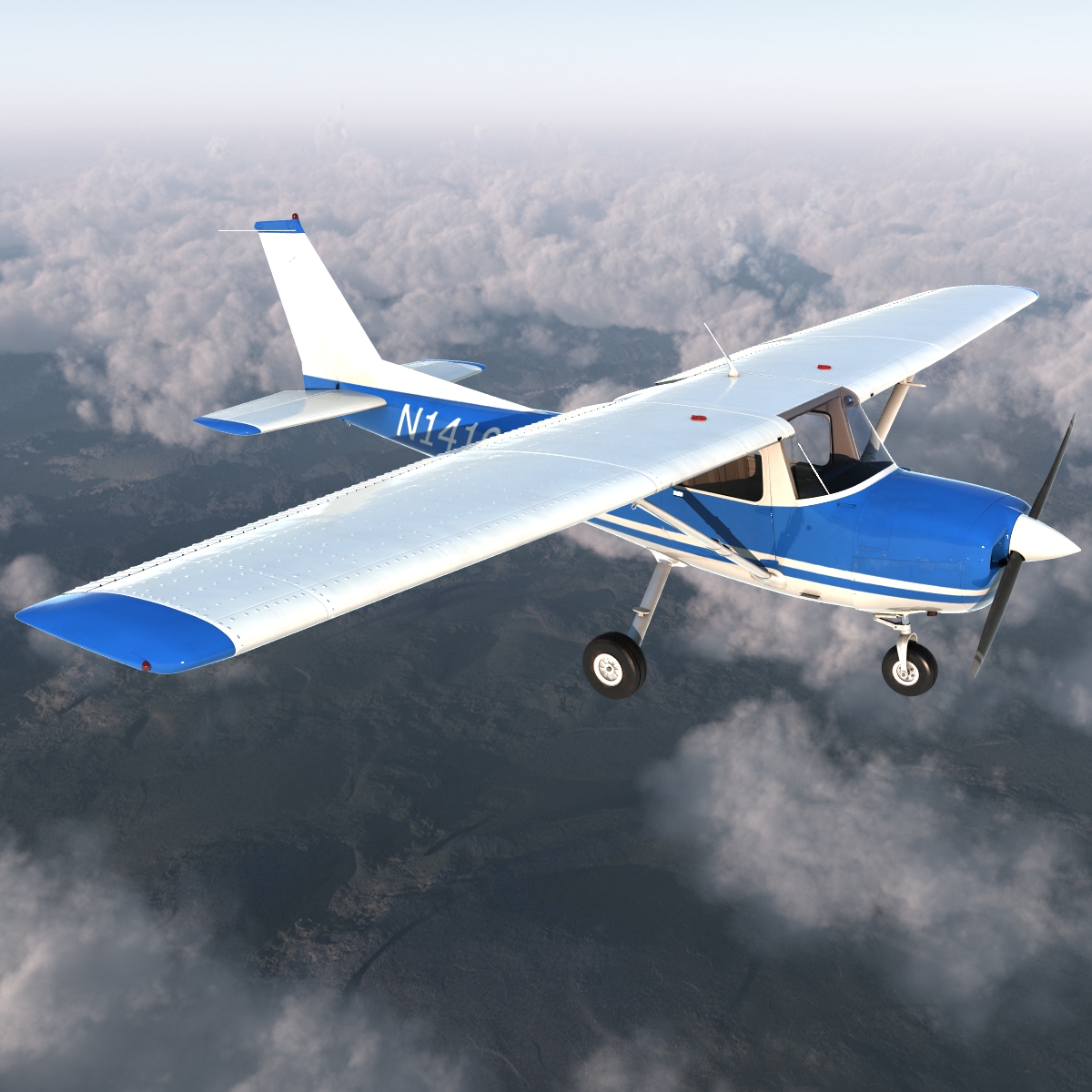 Cessna 150 Rigged 3D