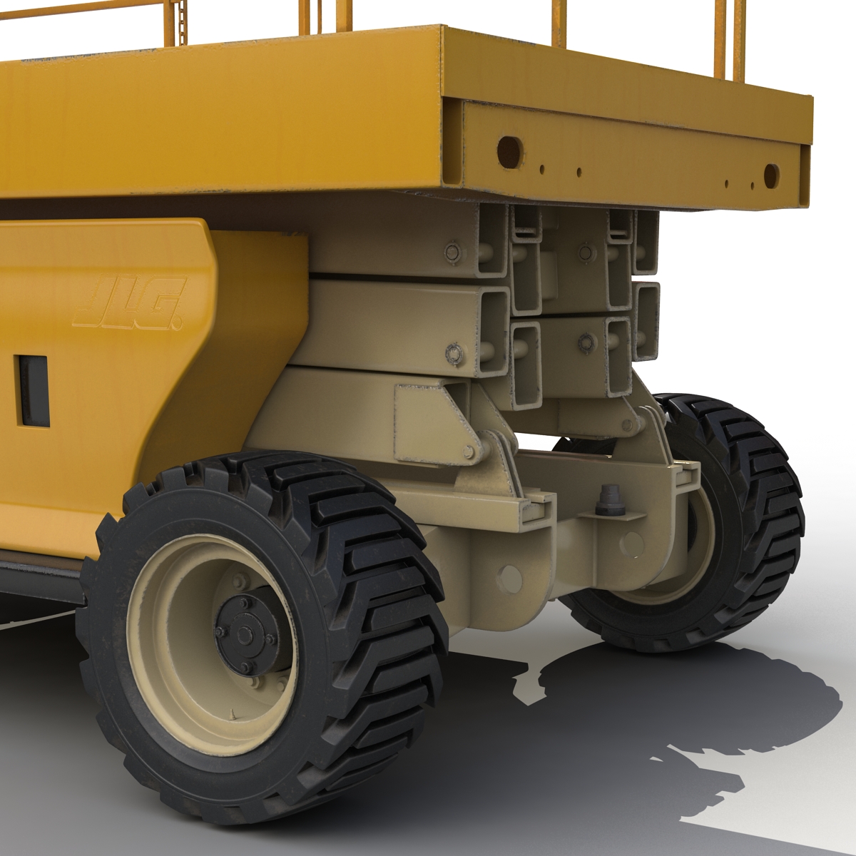 Engine Powered Scissor Lift Generic Rigged 3D