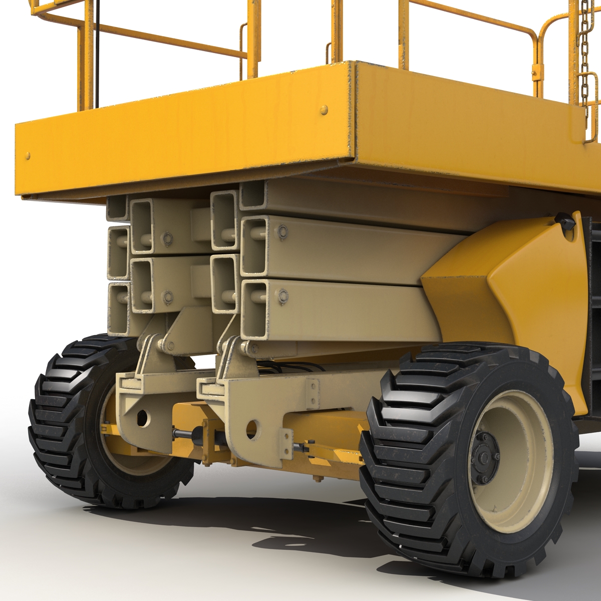 Engine Powered Scissor Lift Generic Rigged 3D