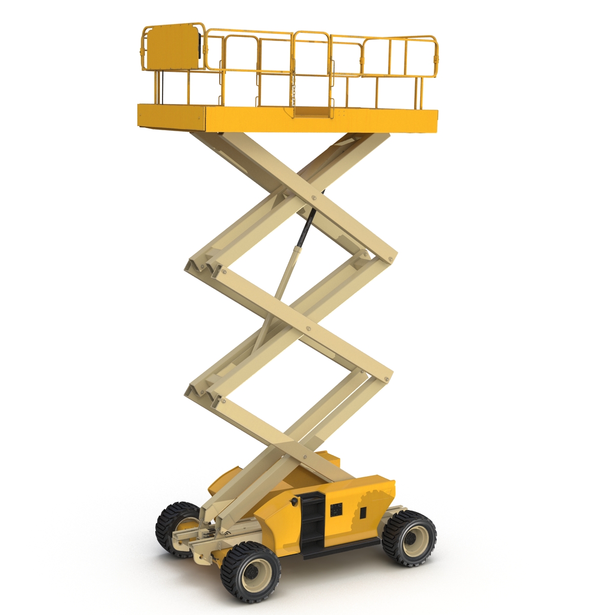 Engine Powered Scissor Lift Generic Rigged 3D