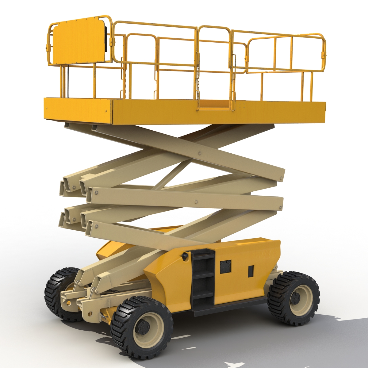 Engine Powered Scissor Lift Generic Rigged 3D