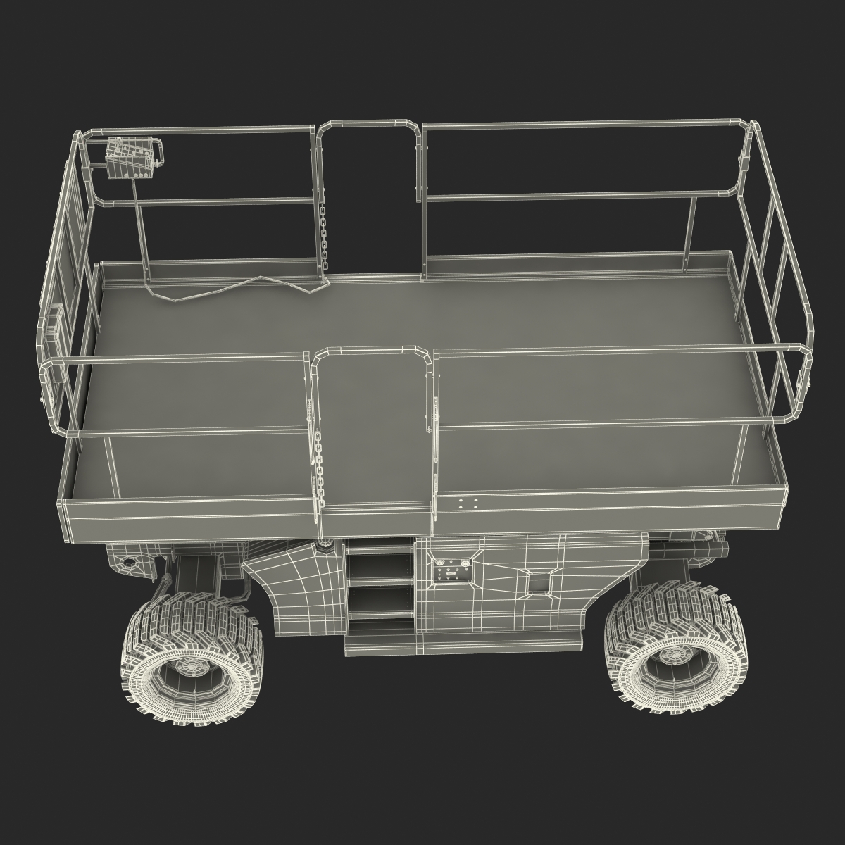 Engine Powered Scissor Lift Generic Rigged 3D