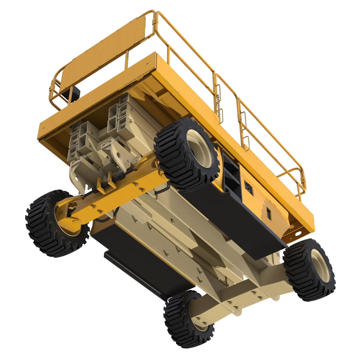 Engine Powered Scissor Lift Generic Rigged 3D