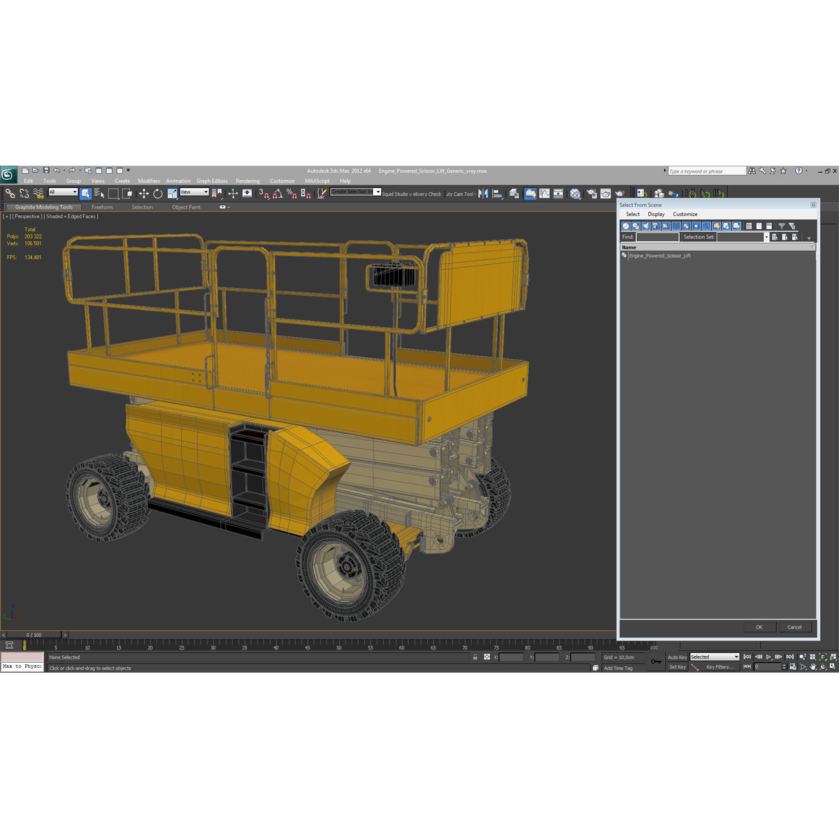 3D model Engine Powered Scissor Lift Generic