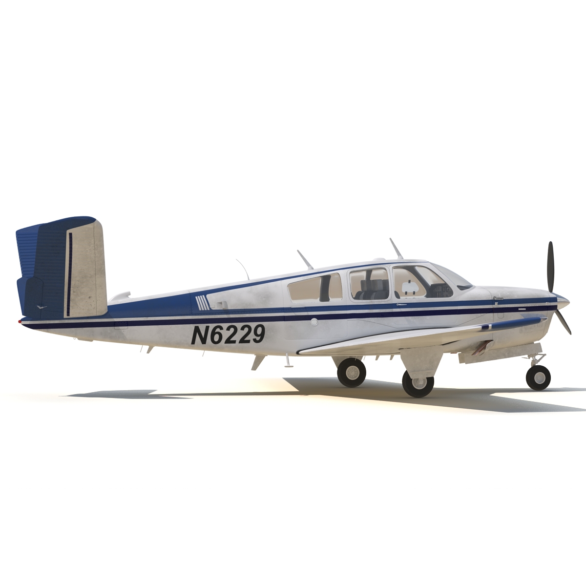 Civil Utility Aircraft Beechcraft Bonanza S35 V Tail 3D