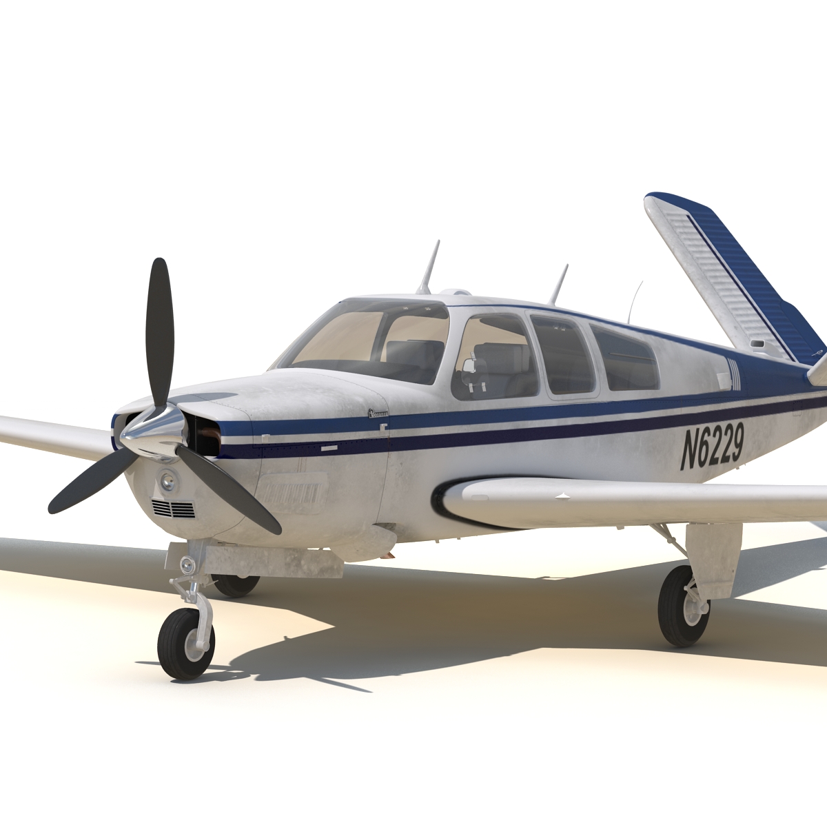 Civil Utility Aircraft Beechcraft Bonanza S35 V Tail 3D