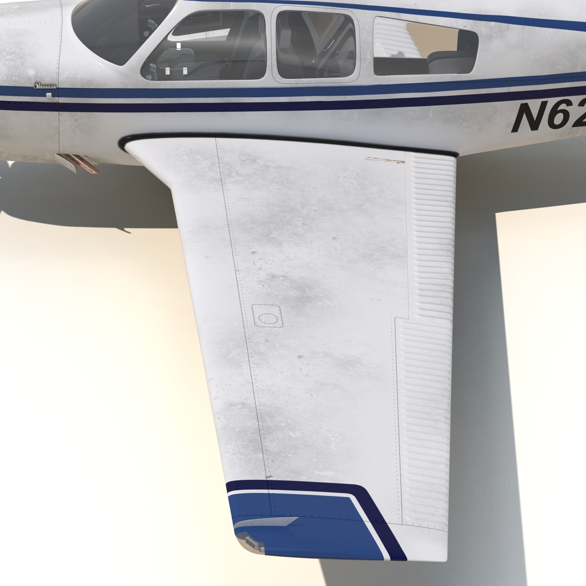 Civil Utility Aircraft Beechcraft Bonanza S35 V Tail 3D