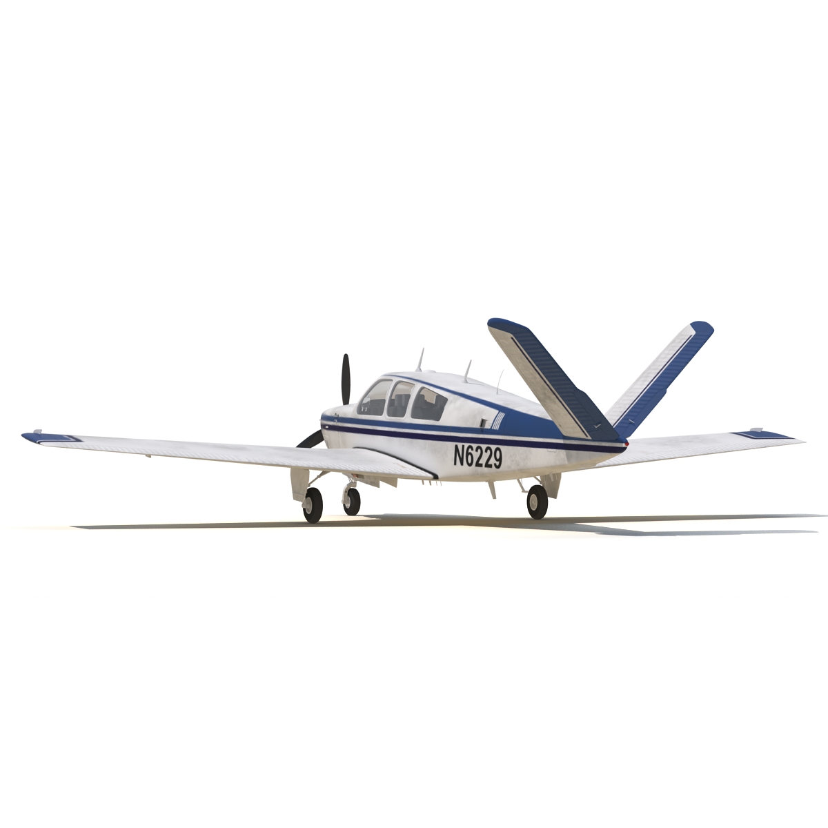 Civil Utility Aircraft Beechcraft Bonanza S35 V Tail Rigged 3D model