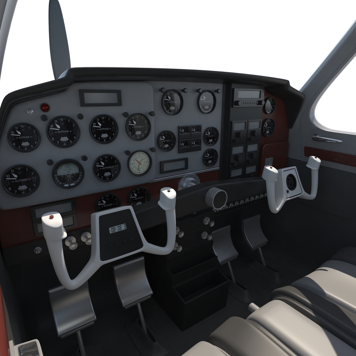 Civil Utility Aircraft Beechcraft Bonanza S35 V Tail Rigged 3D model