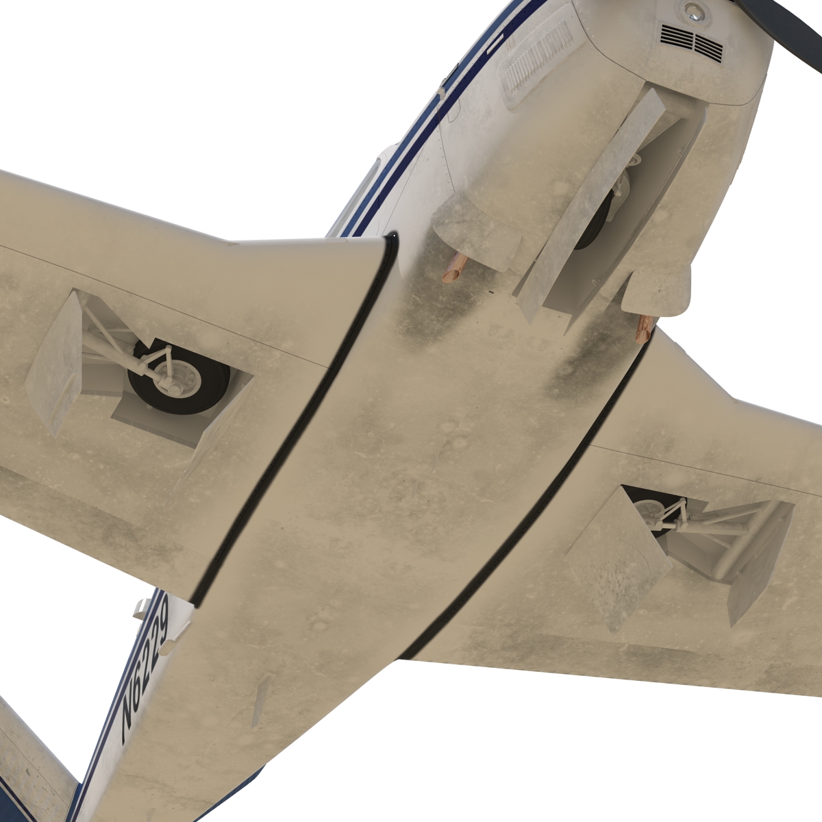 Civil Utility Aircraft Beechcraft Bonanza S35 V Tail Rigged 3D model