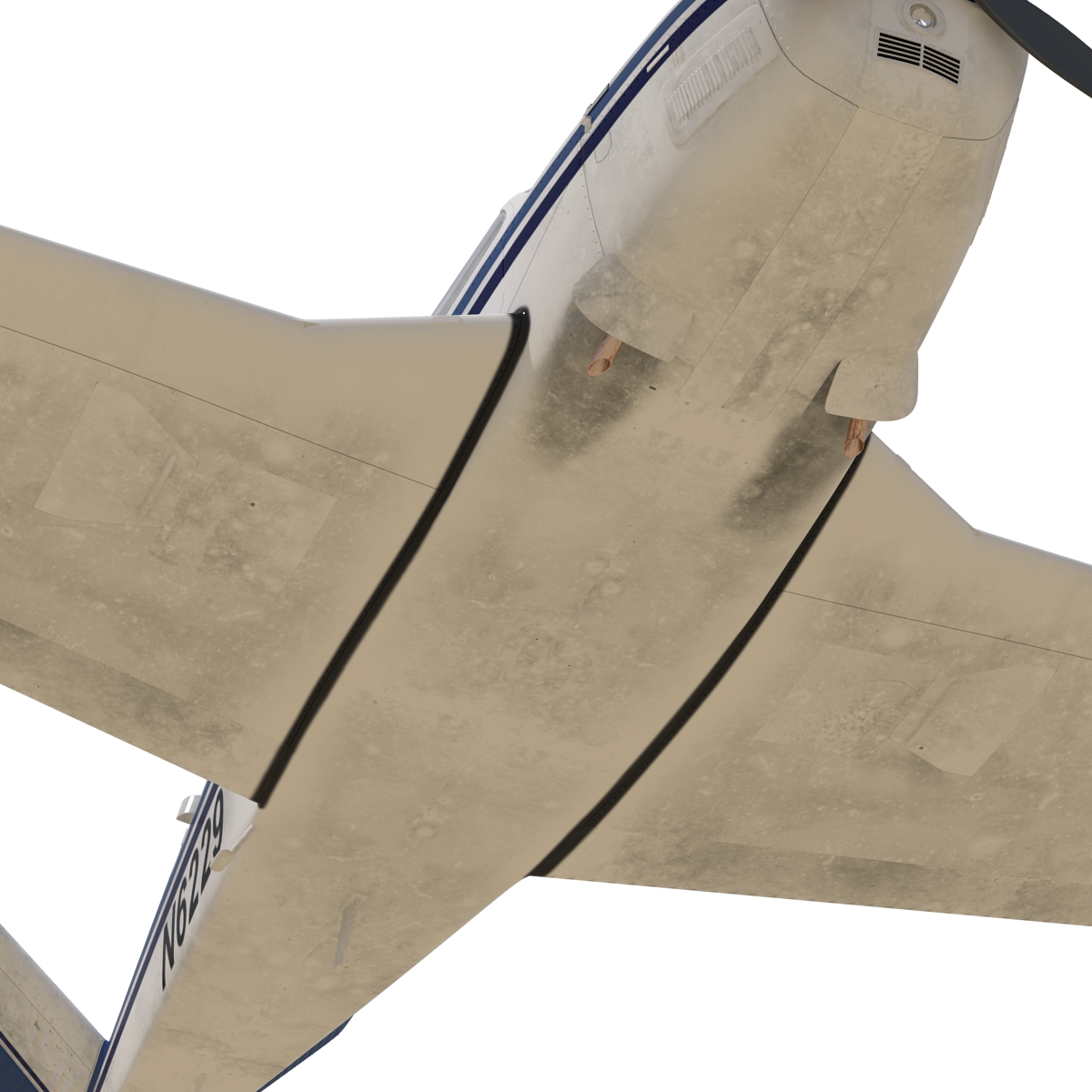 Civil Utility Aircraft Beechcraft Bonanza S35 V Tail Rigged 3D model