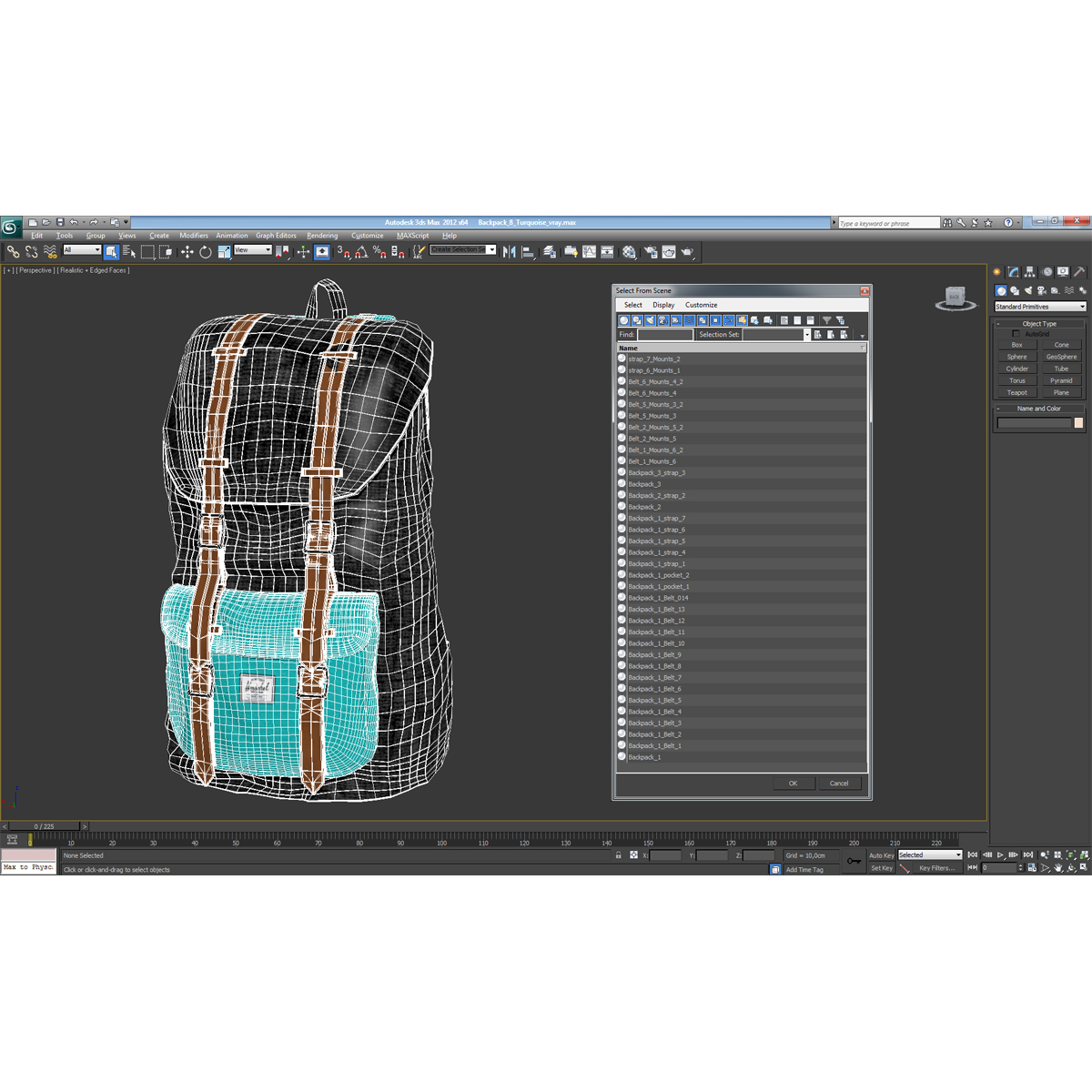 3D model Backpack 8 Turquoise