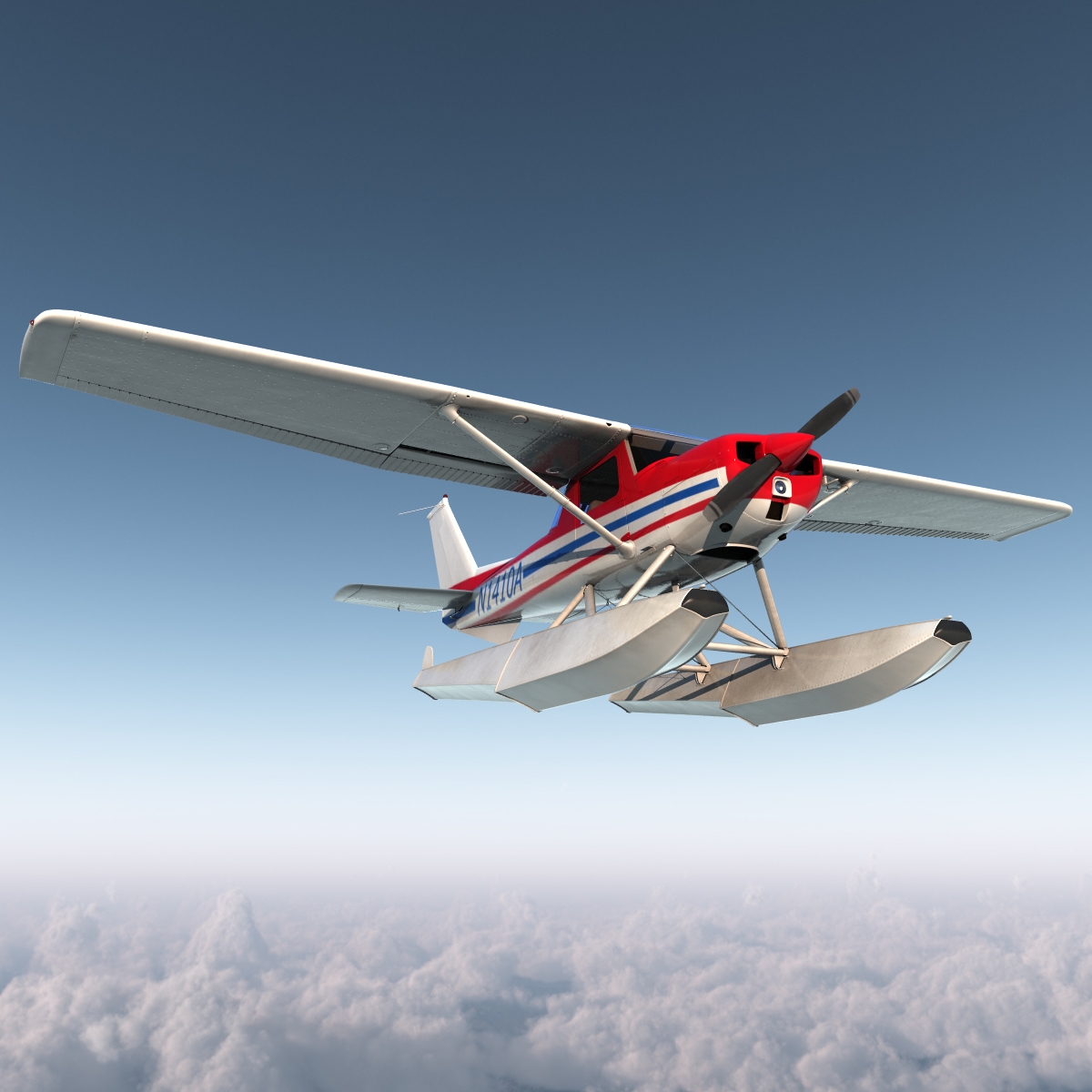 3D Cessna 150 Seaplane 2