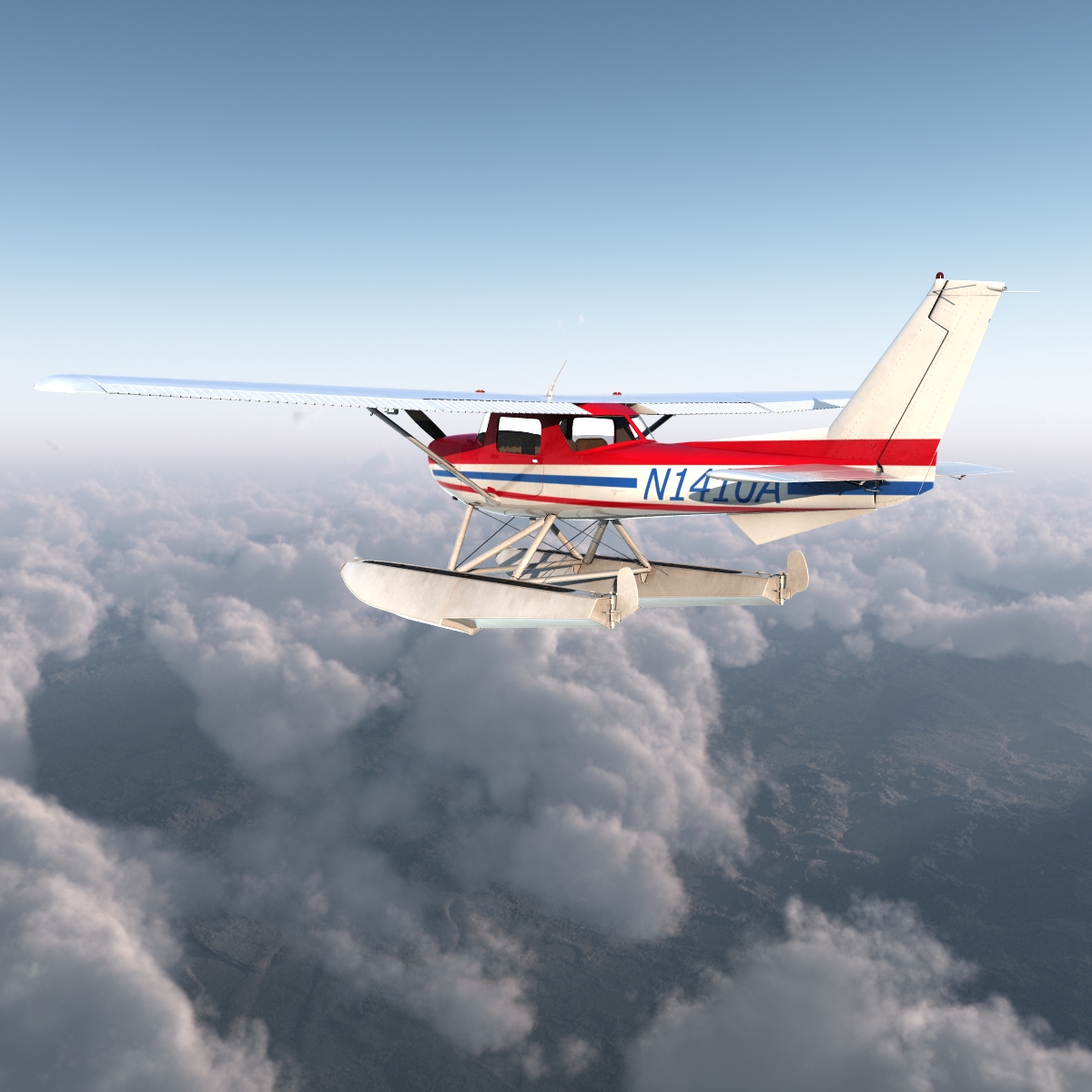 3D Cessna 150 Seaplane 2